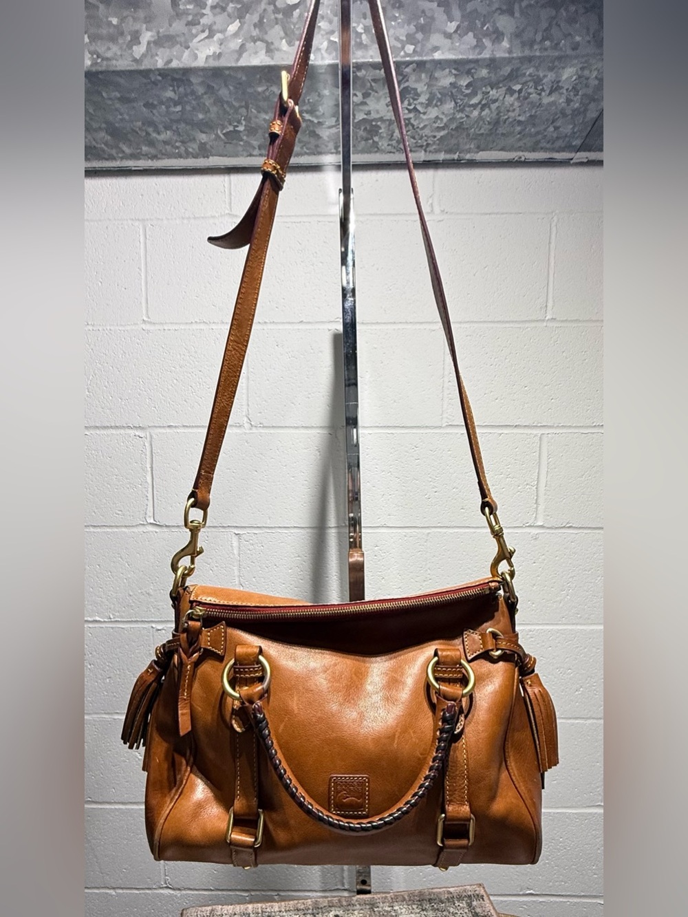 Dooney & Bourke Chestnut Brown Leather Shoulder Bag